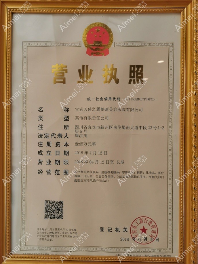 宜宾天使之翼医疗美容门诊部营业执照