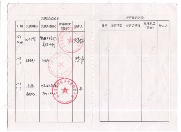 北京画美医院医疗机构执业许可证